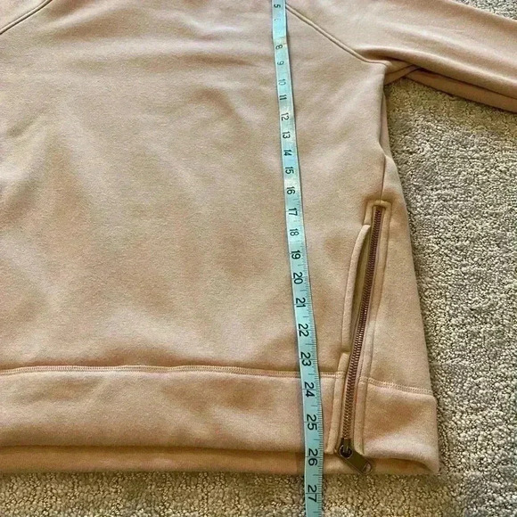 Athleta Karma Cozy Funnel Neck Side Zip Sweatshirt, Size XS, Color Mocha Latte - Picture 10 of 14